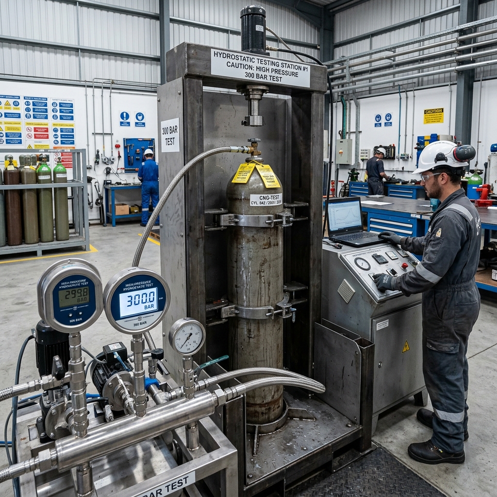 Government PESO Approved CNG Cylinder Hydro Testing Facility Nashik